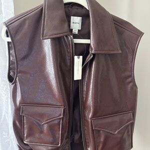 Anthropologie Maeve Vegan Leather Utility Vest NWT